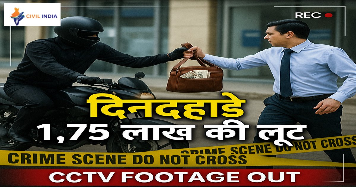 CG News:– दिनदहाड़े पेट्रोल पंप मैनेजर से 1.75 लाख की लूट, सामने आया बैंक मैनेजर से लूट का सीसीटीवी फूटेज