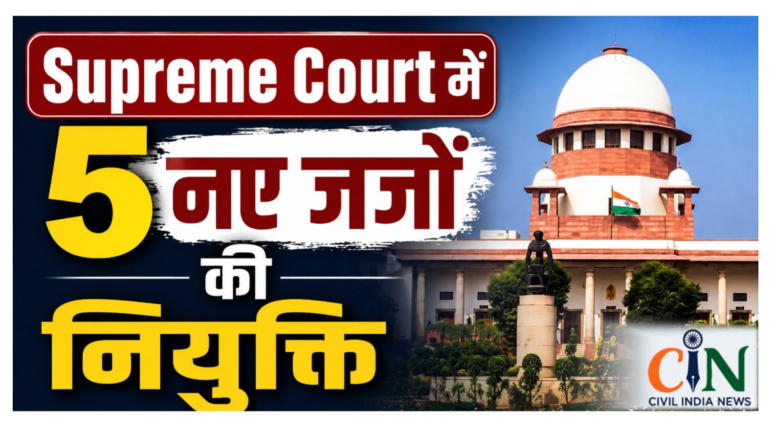 Supreme Court News: Supreme Court में 5 नए जजों की नियुक्ति, चार हाई कोर्ट चीफ जस्टिस और सीनियर एडवोकेट वी मोहना शामिल